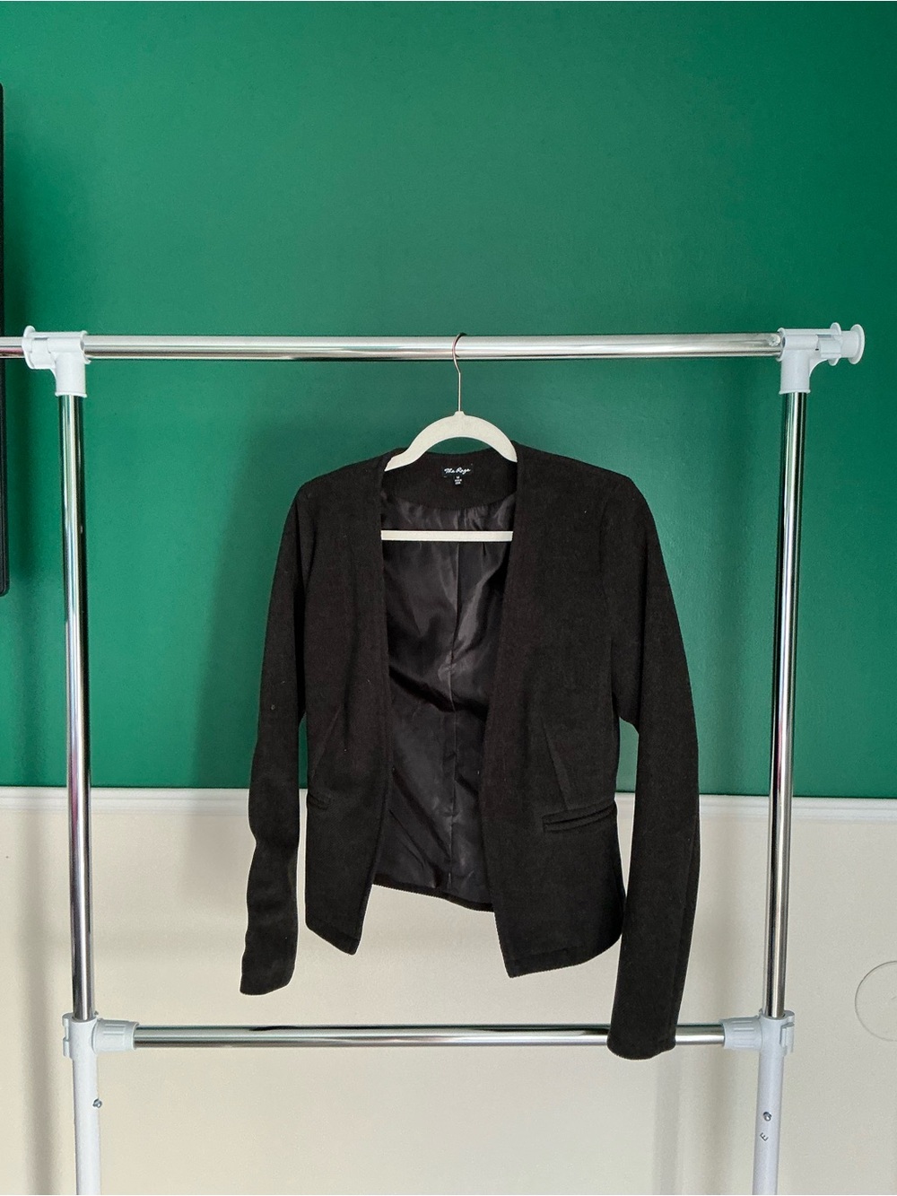 Tailored Black Open-Front Blazer Jacket by H&M